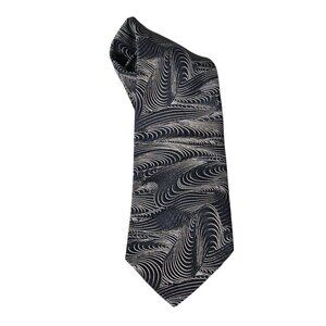 SPQR Abstract Black And White Silk Necktie